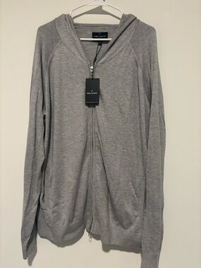 Daniel Hechter Light Gray Zip-Up Hoodie Sweater